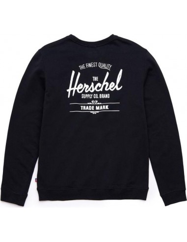 HERSCHEL MEN'S CREWNECK CLASSIC LOGO BLACK/WHITE -50032-00266 HERSCHEL MEN'S CREWNECK CLASSIC LOGO BLACK/WHITE -50032-00266