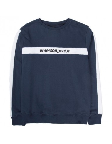 Basehit  Men's Neckline Sweat MIDNIGHT BLUE/WHI -192.EM20.83