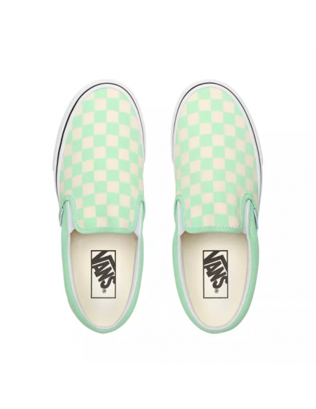 Vans Checkboard Classic Slip-On Women's Shoes Green Ash/True White  (VN0A4U38WS1)