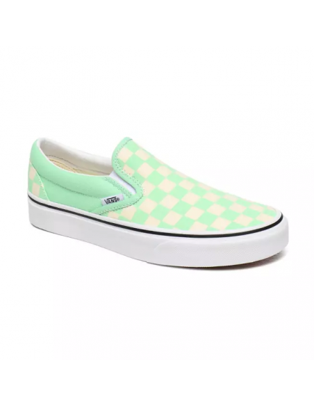 Vans Checkboard Classic Slip-On Women's Shoes Green Ash/True White  (VN0A4U38WS1)