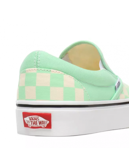 Vans Checkboard Classic Slip-On Women's Shoes Green Ash/True White  (VN0A4U38WS1)