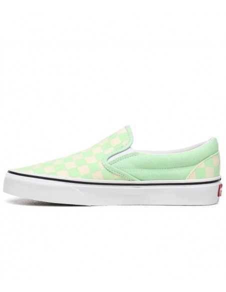 Vans Checkboard Classic Slip-On Women's Shoes Green Ash/True White  (VN0A4U38WS1)
