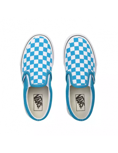 Vans Checkboard Classic Slip-On Women's Shoes Caribbean Sea/True White  ( VN0A4UH8W3V)