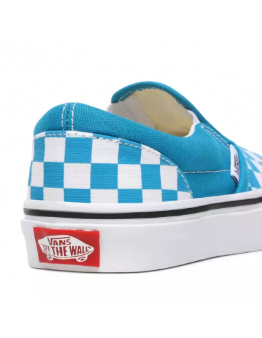 Vans Checkboard Classic Slip-On Women's Shoes Caribbean Sea/True White  ( VN0A4UH8W3V)