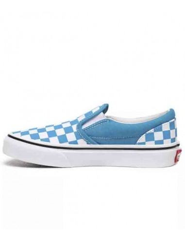 Vans Checkboard Classic Slip-On Women's Shoes Caribbean Sea/True White  ( VN0A4UH8W3V)