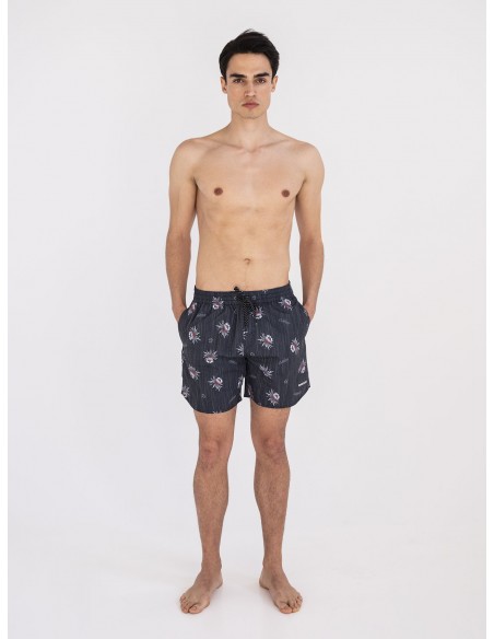 Emerson Men's Swimshort Floral Print -PR196 Off Black  (201.EM507.15)