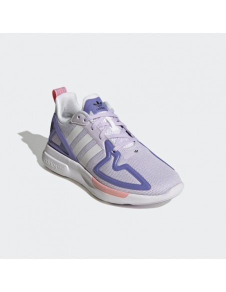 Adidas Originals ZX 2K FLUX J Women's Shoes -Purple Tint / Cloud White/ Joy Purple (FW1907)