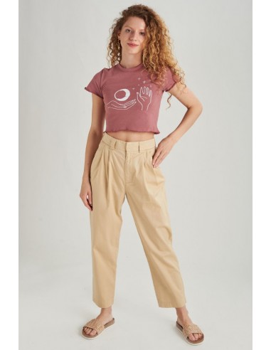 24 COLOURS Women's Cotton Pants in Beige - 60522a