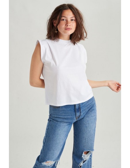 Γυναικεία Αμάνικη Μπλούζα 24 COLOURS White - 11501c