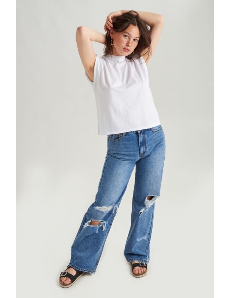 Γυναικεία Αμάνικη Μπλούζα 24 COLOURS White - 11501c