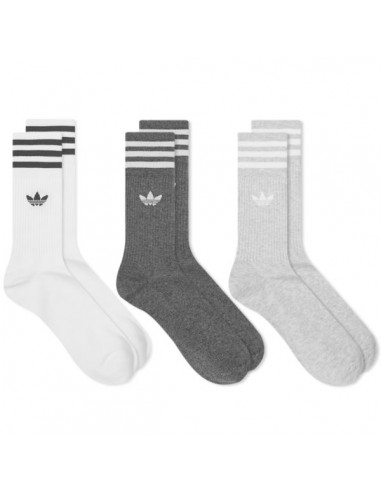 Adidas Originals Solid Crew Socks White/Grey - H62021