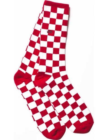 Vans Checkerboard Crew II Socks (38.5-42) White/Red - VN0A3H3NRLM