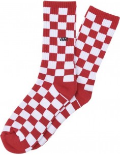 Vans Checkerboard Crew II Socks (38.5-42) White/Red - VN0A3H3NRLM 2