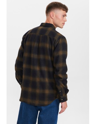 Anerkjendt Akkonard Brushed Ckeck Shirt in Caviar - 900319 Anerkjendt Akkonard Brushed Ckeck Shirt in Caviar - 900319