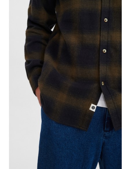 Anerkjendt Akkonard Brushed Ckeck Shirt in Caviar - 900319