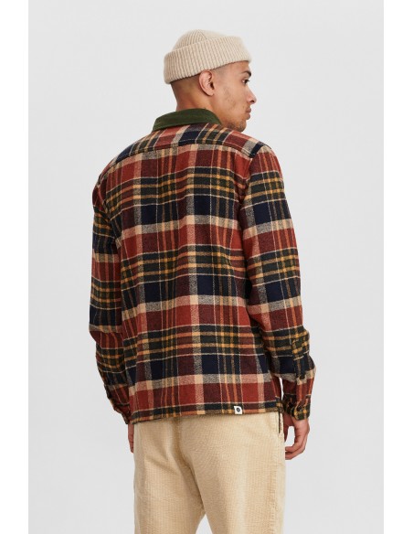 Anerkjendt Aklion Check Overshirt in Deep Forest - 900247