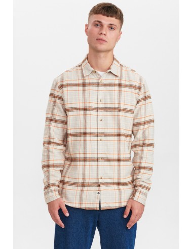 Anerkjendt Akkonrad Brushed Check Shirt in Chili - 900319