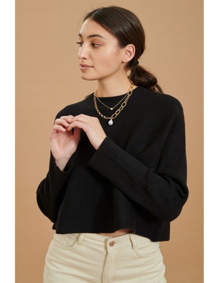 Γυναικείο πουλόβερ 24 COLOURS Μαύρο - 40847a