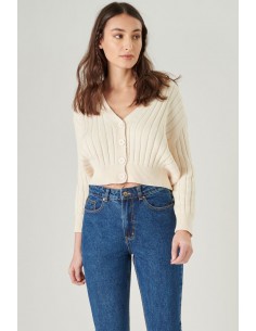 Γυναικεία Ζακέτα Πλεκτή 24 COLOURS Μπεζ - 40832a 2