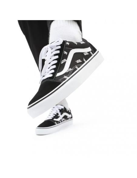 Vans Old Skool Shoes Black/True White Monogram - VN0A3WKTQW7