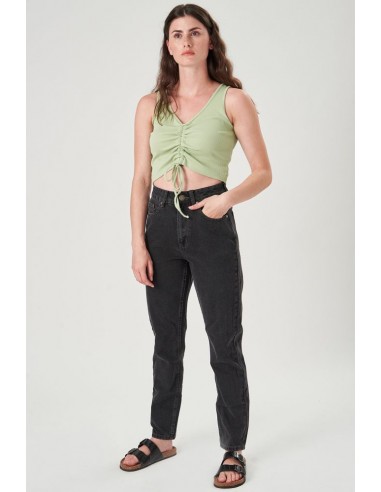 24COLOURS  Women's Mom Jean Pants -WET FLOOR High Waist  - 80234