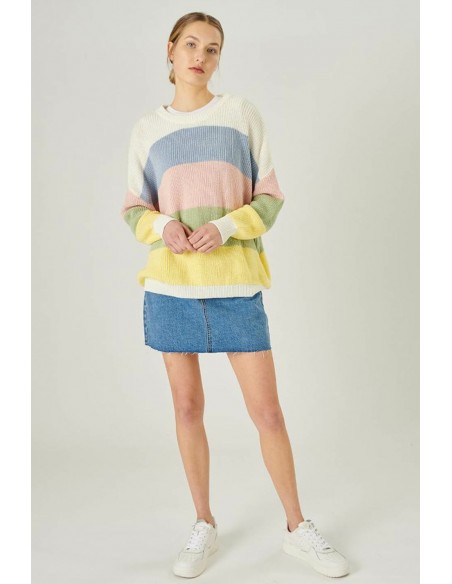 Γυναικεία Πλεκτή Μπλούζα Ριγέ 24COLOURS - 40835