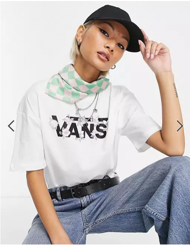 Vans Flow Rina t-shirt in white VN0A5LCNWHT