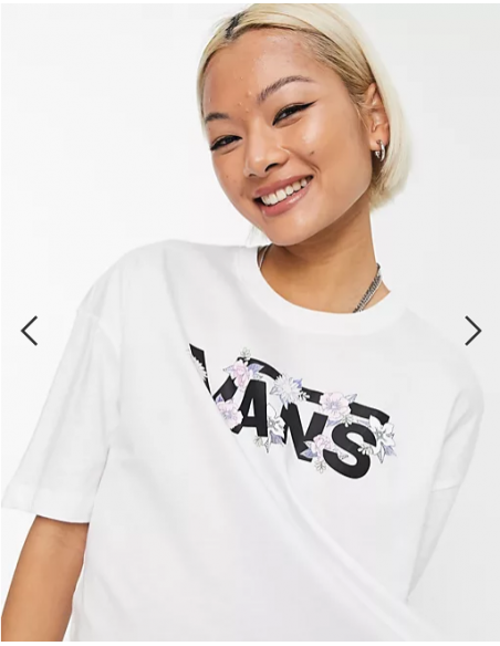 Vans Flow Rina t-shirt in white VN0A5LCNWHT