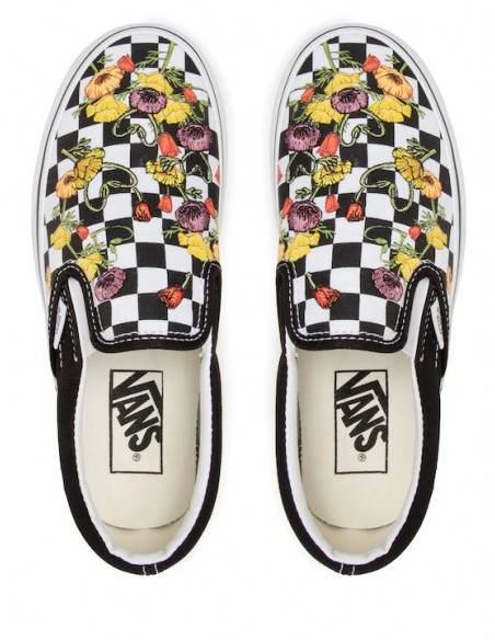 Vans Classic Slip-On Platform Poppy Checkerboard Black - VN0A5KXIBML