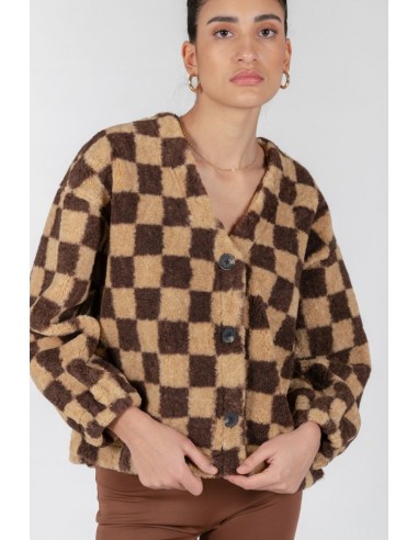 24 Colours Teddy Checked Jacket in...