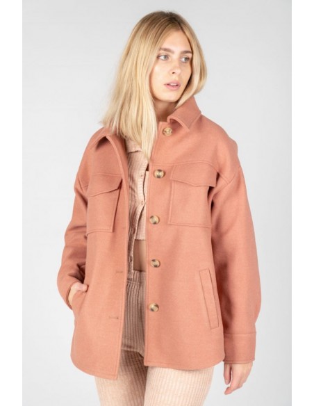 24 Colours Oversized Jacket in Rose - 90386a