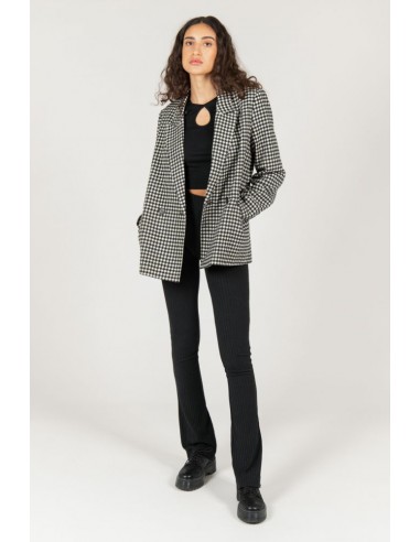 24 Colours Check Blazer in Black/White - 90388