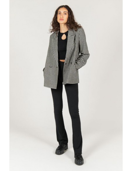 24 Colours Check Blazer in Black/White - 90388