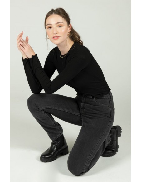 copy of 24 Colours Slim Mom Blue Jeans - WET FLOOR High Waist Mom - NOS21