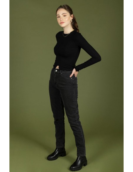 copy of 24 Colours Slim Mom Blue Jeans - WET FLOOR High Waist Mom - NOS21