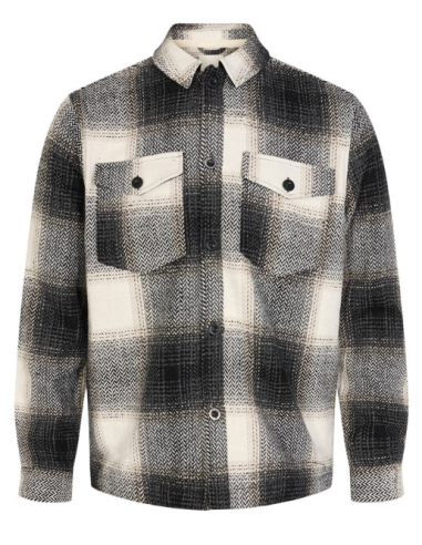 Anerkjendt Aklion Thick Check Overshirt in Tofu - 900841