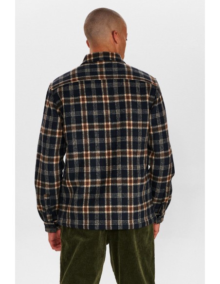 Anerkjendt Aklion Boiled Wool Overshirt in Incense - 901028