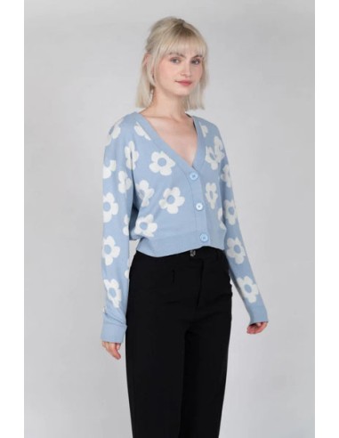 24 COLOURS LIGHT BLUE FLOWER CARDIGAN- 40997