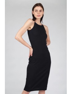24Colors Midi Dress Black -...