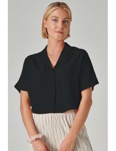 24 Colours Cropped Shirt in Black - 30328c