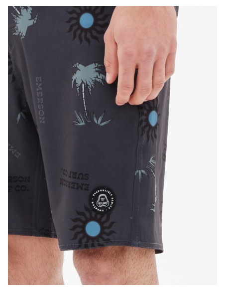 EMERSON SURF CO. ΑΝΔΡΙΚΟ ΑΝΑΚΥΚΛΩΜΕΝΟ BOARDSHORTS 49εκ. pr299 OFF BLACK-221.EM524.25CR