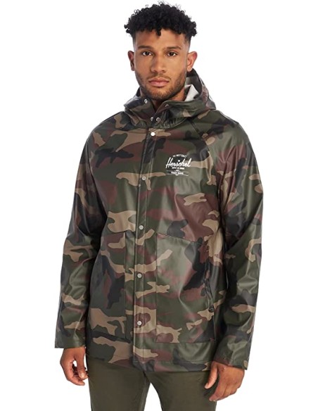 HERSCHEL MEN'S RAINWEAR CLASSIC /  WOODLAND CAMO/BLACK -50001-000312