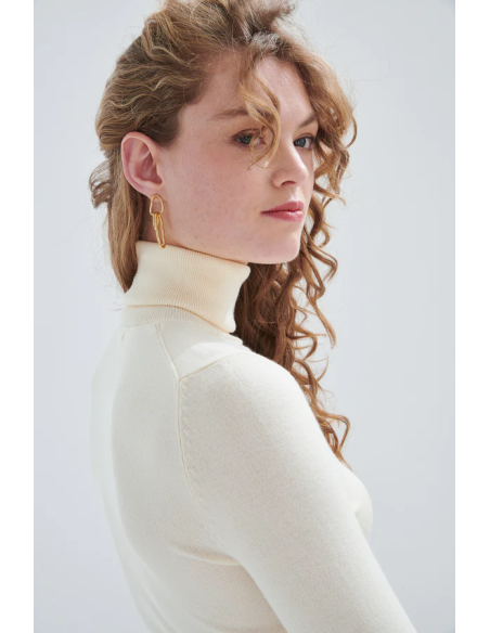 24 colours White Turtleneck Pullover - 41076B