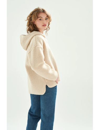 24 colours Beige Fleece Hoodie - 50782a