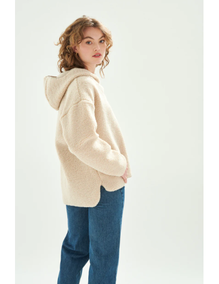 24 colours Beige Fleece Hoodie - 50782a