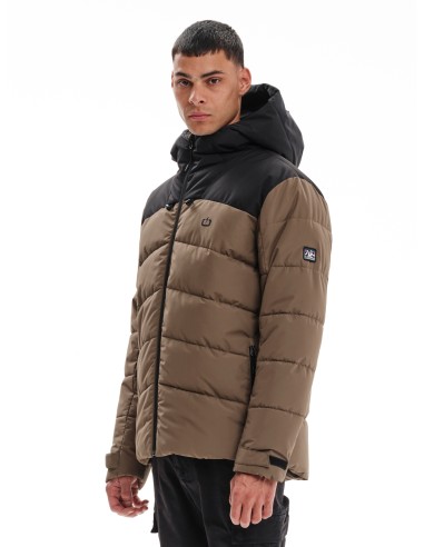 EMERSON ΑΝΔΡΙΚΟ ΜΠΟΥΦΑΝ PUFFER ΜΕ ΚΟΥΚΟΥΛΑ CAMEL/BLACK- 232.EM10.15