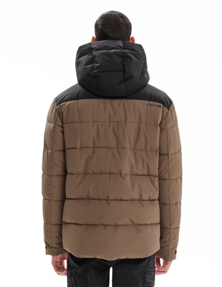 EMERSON ΜΠΟΥΦΑΝ PUFFER ΜΕ ΚΟΥΚΟΥΛΑ CAMEL/BLACK- 232.EM10.15