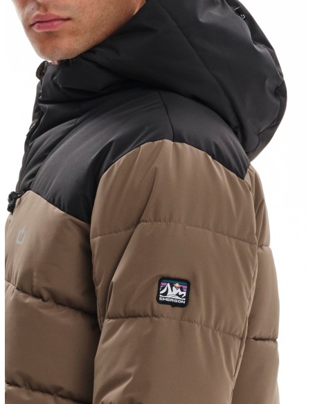 EMERSON ΜΠΟΥΦΑΝ PUFFER ΜΕ ΚΟΥΚΟΥΛΑ CAMEL/BLACK- 232.EM10.15