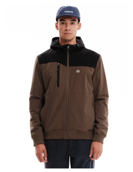 EMERSON ΜΠΟΥΦΑΝ BOMBER ΜΕ ΚΟΥΚΟΥΛΑ CAMEL/BLACK- 232.EM10.37