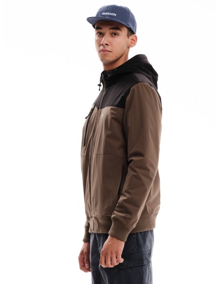 EMERSON ΜΠΟΥΦΑΝ BOMBER ΜΕ ΚΟΥΚΟΥΛΑ CAMEL/BLACK- 232.EM10.37